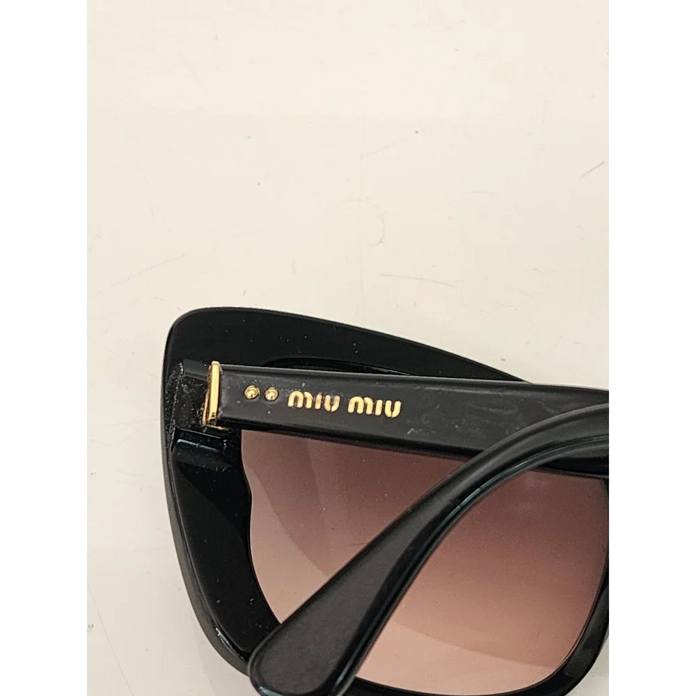 Miu Miu Flawed SMU 03O‎ Black Butterfly Sunglasses Gradient Brown Lens